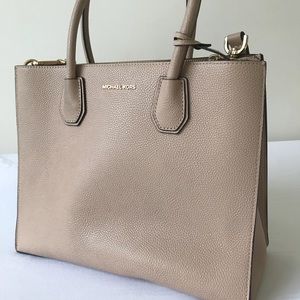 Michael Kors Large Mercer Tote Beige Tan Pink